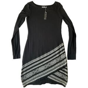 Bailey 44 Women Dress size M Long Sleeve KneeLength Boatneck Thick Casual Black